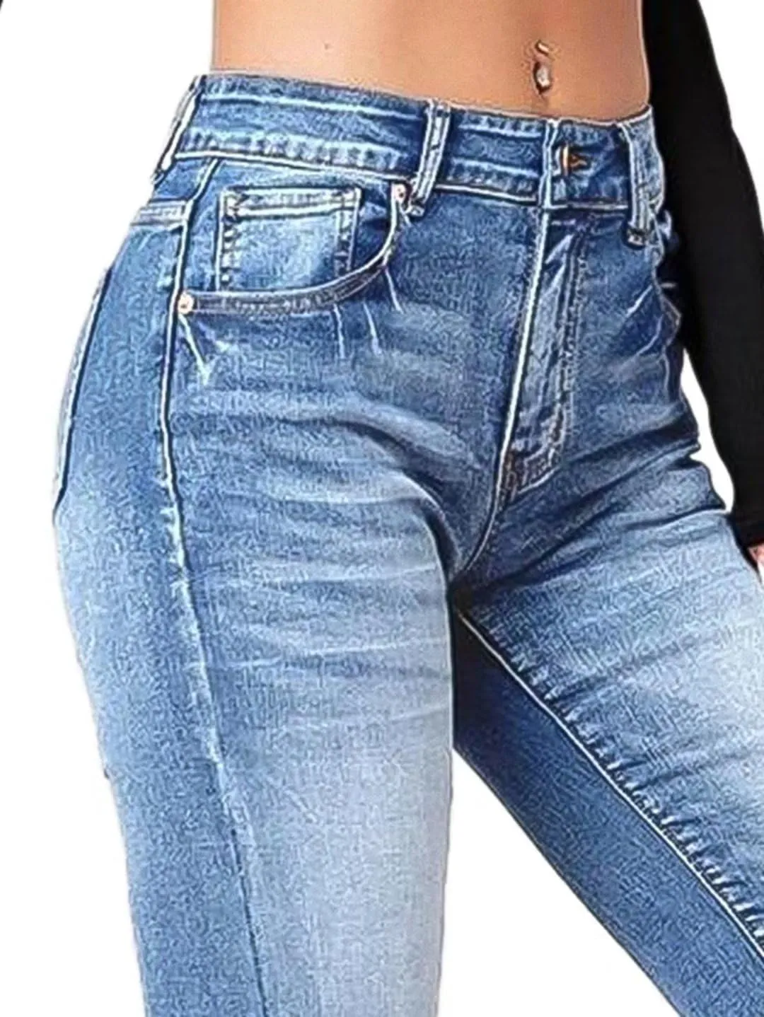 Flamingals Straight Leg Jeans for Women Low Rise Flamingo Stretch Jeans Skinny Wide Leg Denim Pants