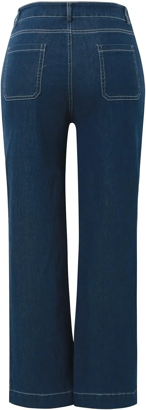 FZVYD Wide Leg Jeans for Women High Waisted Baggy Jeans Stretch Loose Denim Pants 2025 Trendy Elastic Waistband Trousers