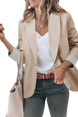 Genhoo Blazer Jackets for Women with Pockets Open Front Long Sleeve Casual Work Office Blazers