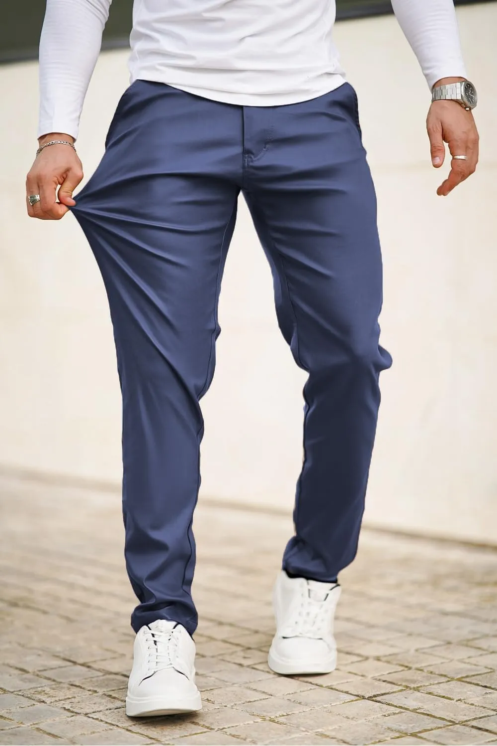 GINGTTO Mens Leather Pants Slim Fit Disco Pants for Men Stretch