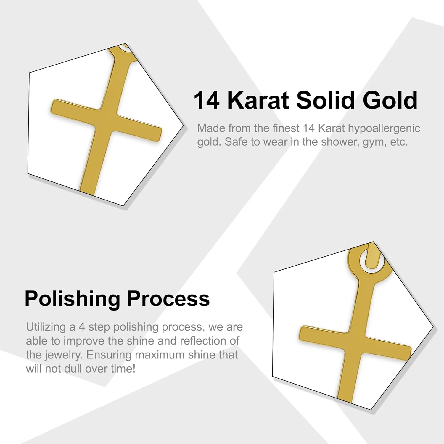 Gold Mini Cross Charm Pendant - 10/14 Karat Gold - Religious Cross Necklace