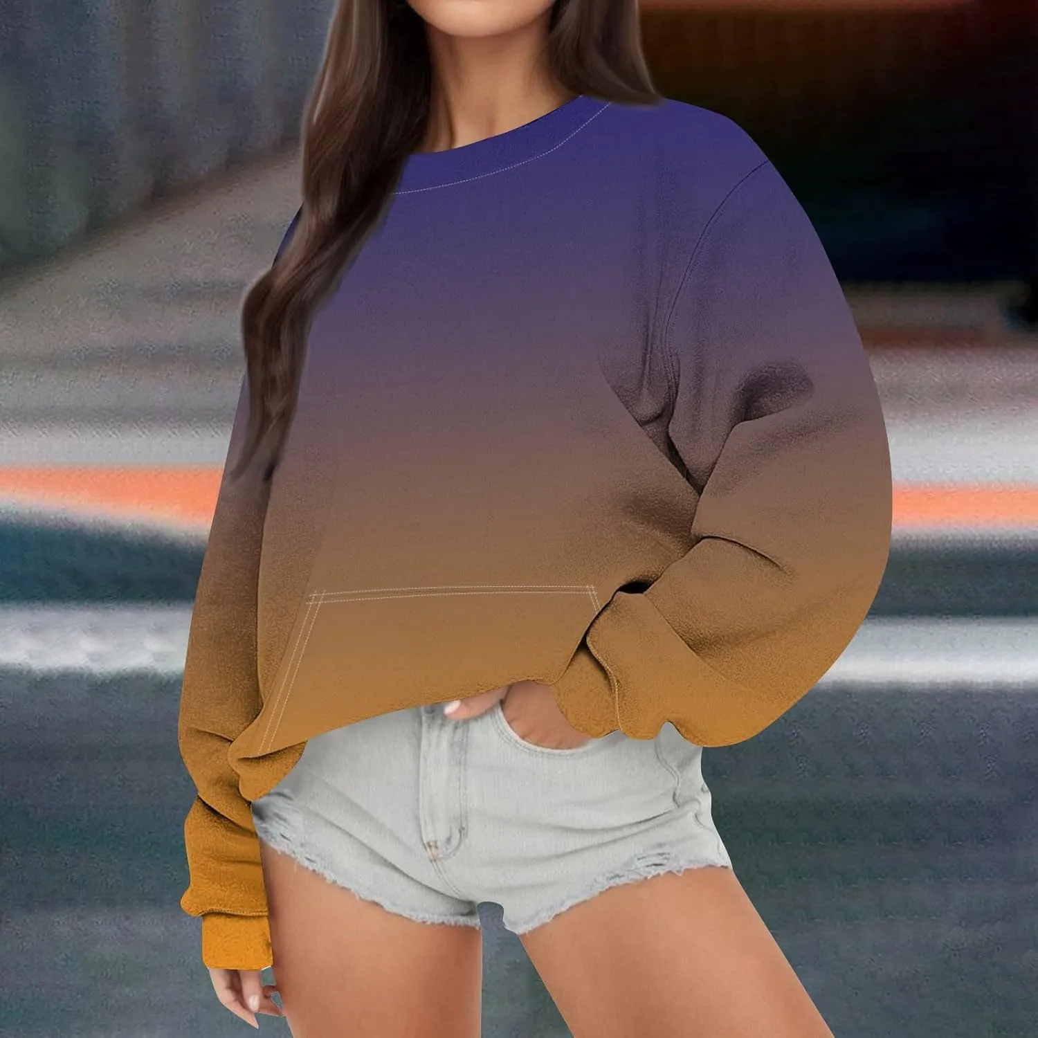 Graphic Sweatshirts for Women Oversized Crewneck Sweatshirt Lightweight Cute Hoodies Fall Sweatshirts for Women