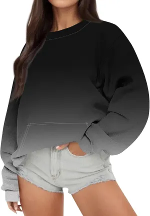 Graphic Sweatshirts for Women Oversized Crewneck Sweatshirt Lightweight Cute Hoodies Fall Sweatshirts for Women
