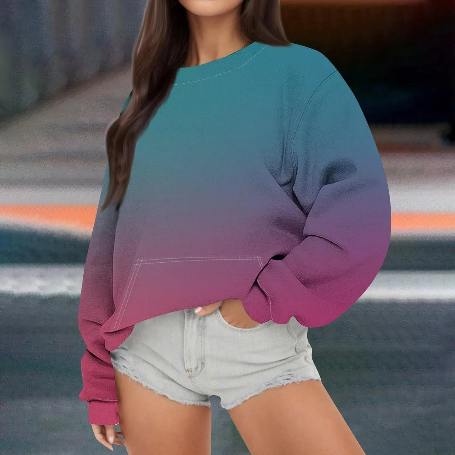 Graphic Sweatshirts for Women Oversized Crewneck Sweatshirt Lightweight Cute Hoodies Fall Sweatshirts for Women