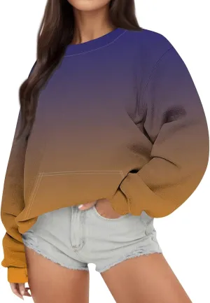 Graphic Sweatshirts for Women Oversized Crewneck Sweatshirt Lightweight Cute Hoodies Fall Sweatshirts for Women