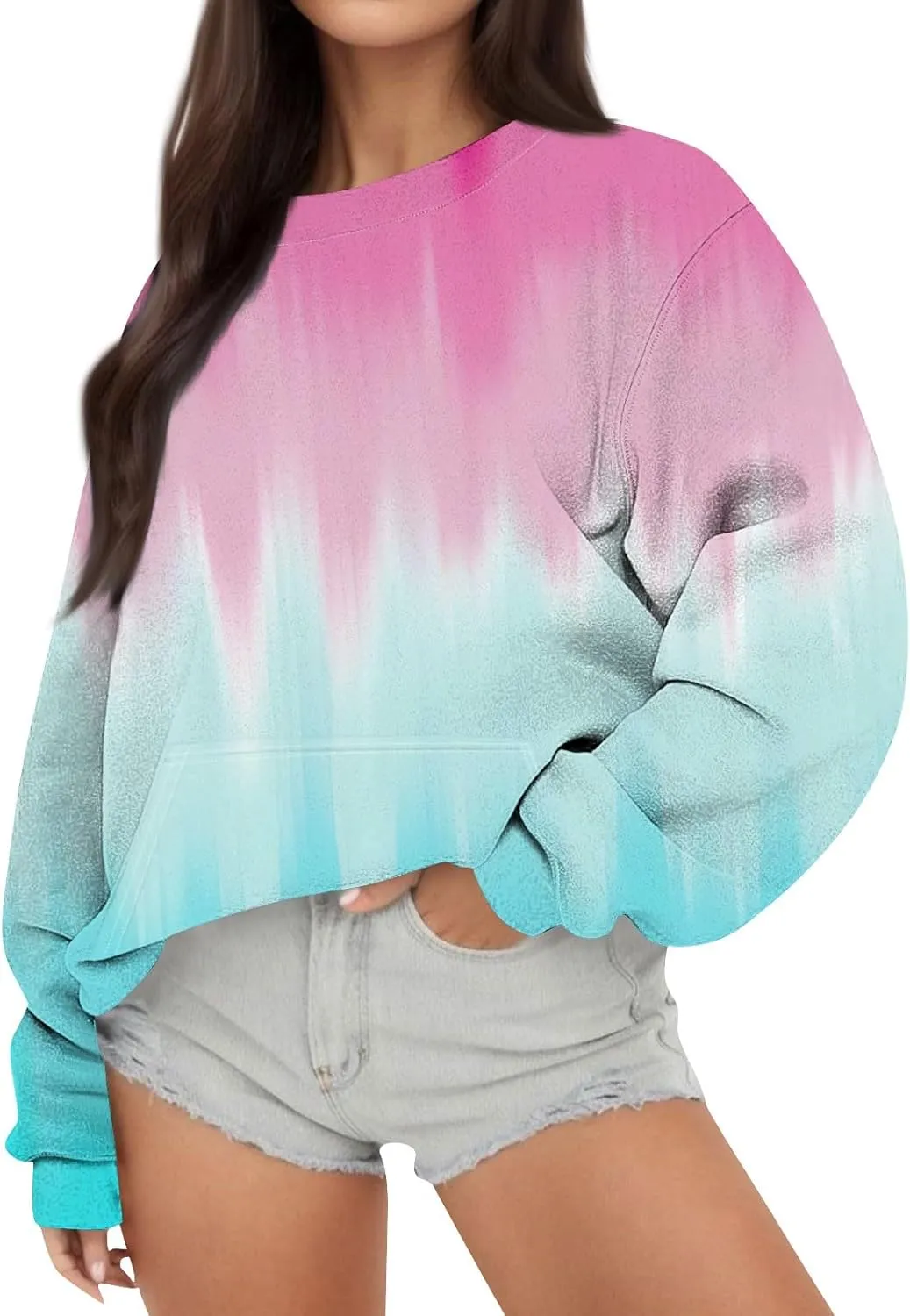 Graphic Sweatshirts for Women Oversized Crewneck Sweatshirt Lightweight Cute Hoodies Fall Sweatshirts for Women