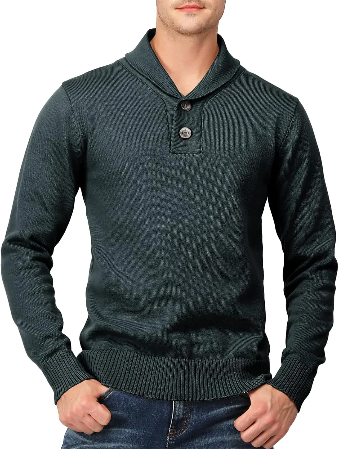 H2H Mens Casual Slim Fit Pullover Sweaters Long Sleeve Cable Knitted Sweater with Button Closure