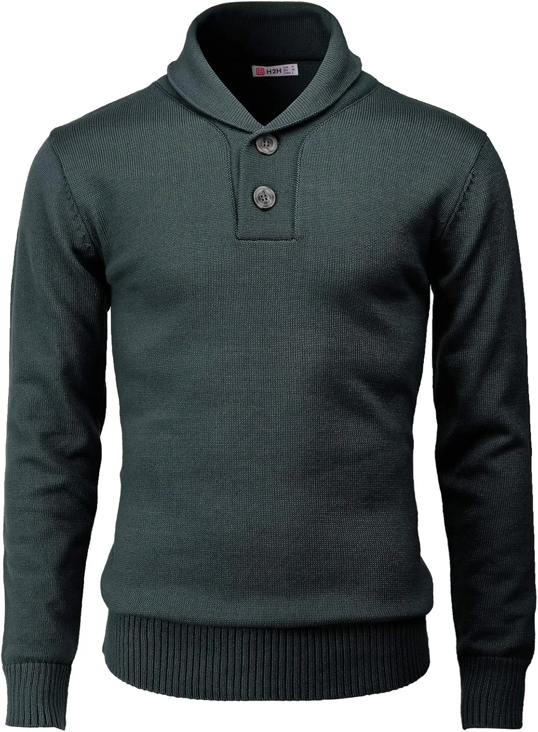 H2H Mens Casual Slim Fit Pullover Sweaters Long Sleeve Cable Knitted Sweater with Button Closure