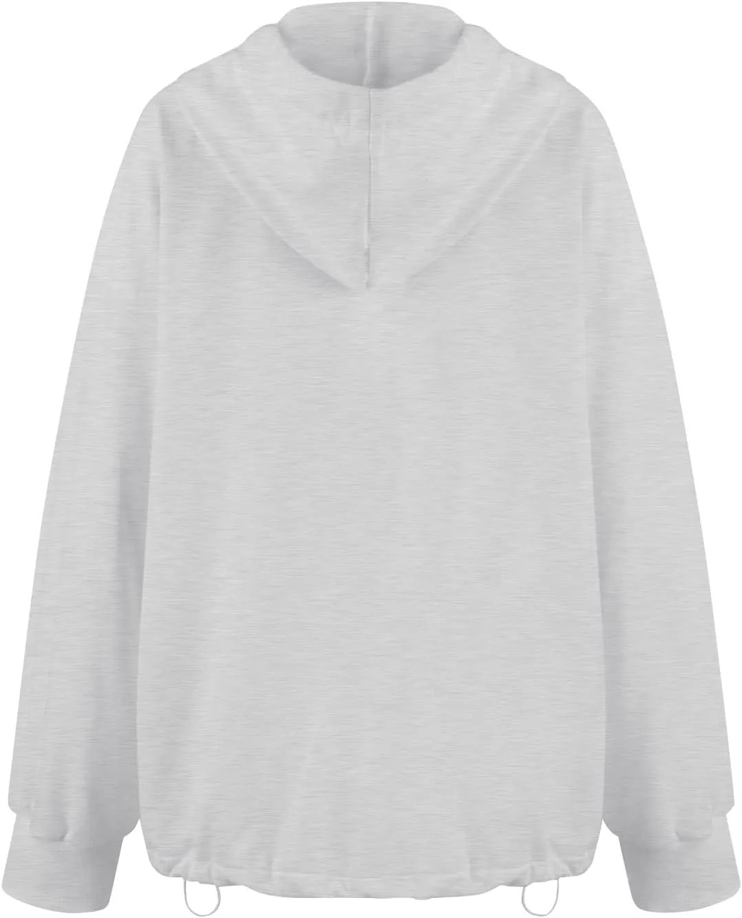 Half Zip Pullover Women Casual Long Sleeve Lapel Hooded Sweatshirt Cute Hoodies with Adjustable Drawstring Bottom