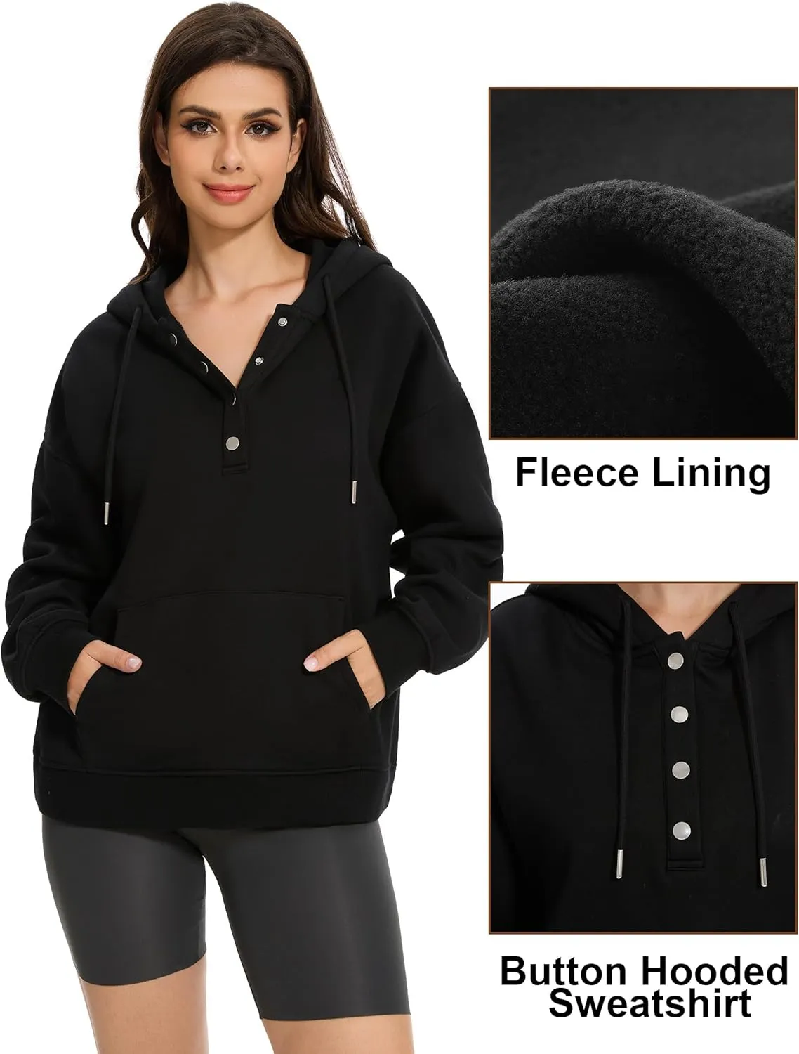 Halloween Womens Oversized Hoodies Fleece Sweatshirts Long Sleeve Sweaters Pullover Fall Outfits with Pocket