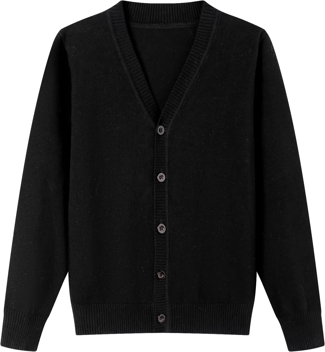 HILEELANG Kids Boy Girl School Uniform Cardigan Sweaters V-Neck Basic Solid Button Knitted Cardigan