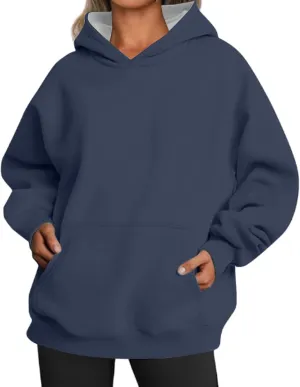 Hoodies for Women Oversized Hoodies Trendy Fleece Sweatshirts Long Sleeve Sweaters Pullover Fall Outfits with Pocket