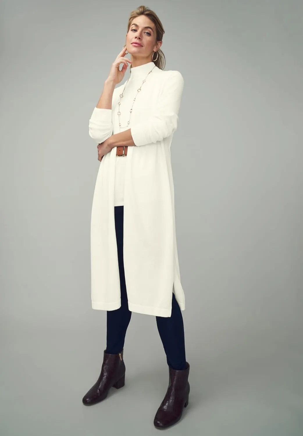 Jessica London Women's Plus Size Fine Gauge Duster Cardigan