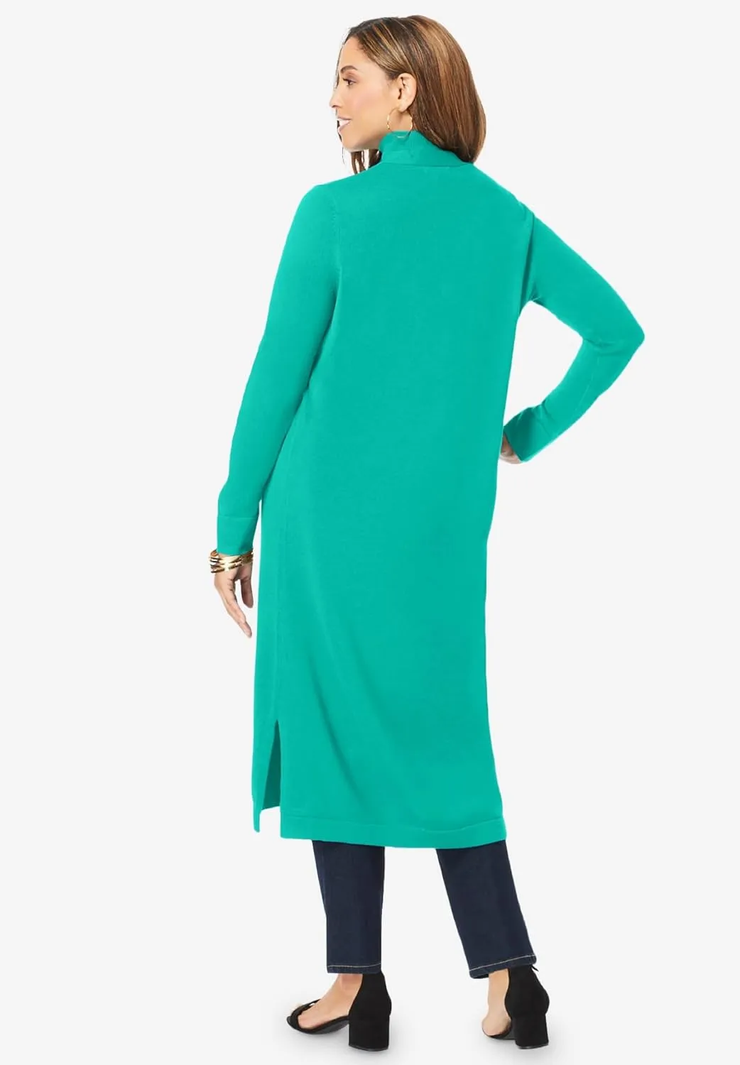 Jessica London Women's Plus Size Fine Gauge Duster Cardigan