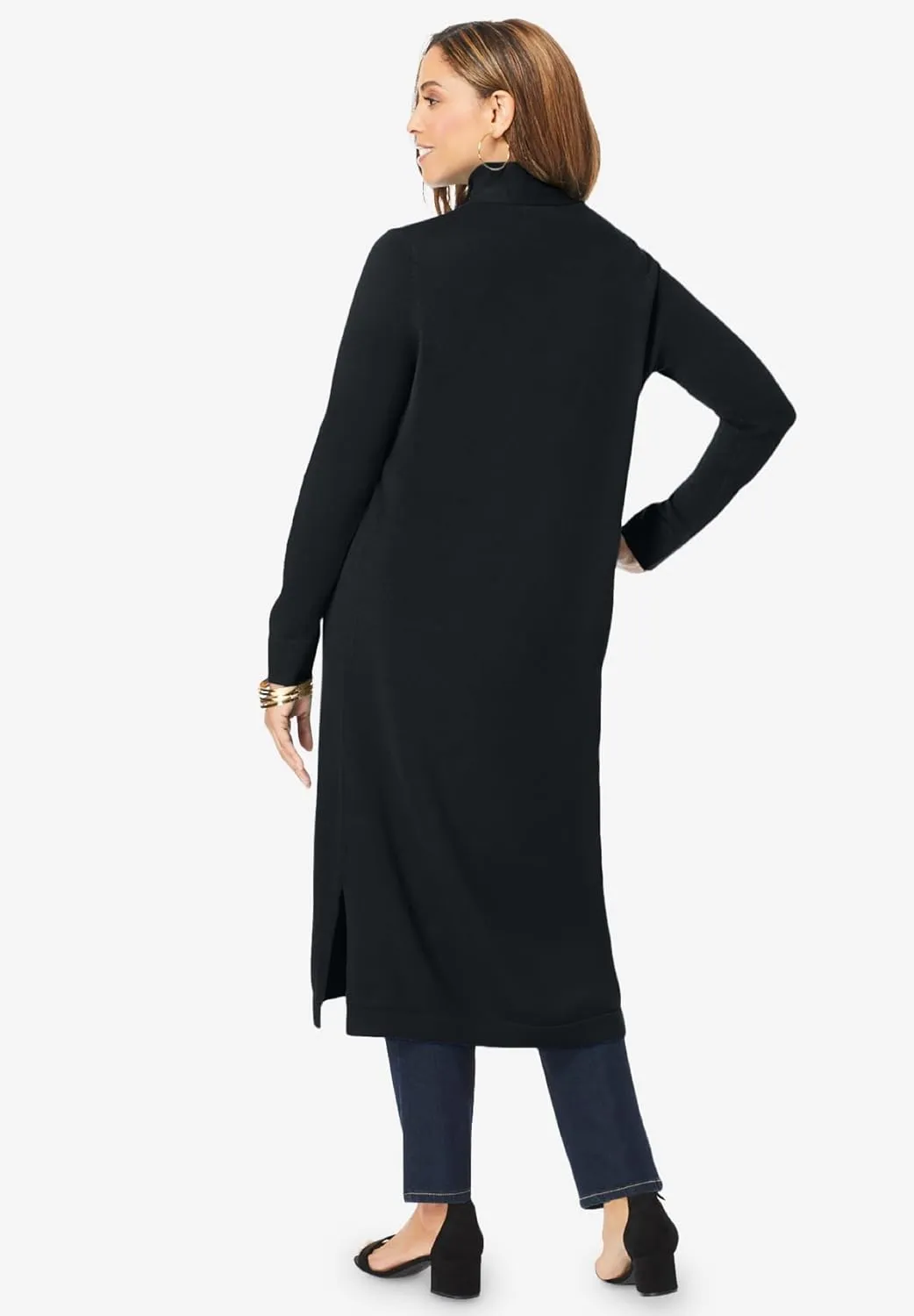 Jessica London Women's Plus Size Fine Gauge Duster Cardigan