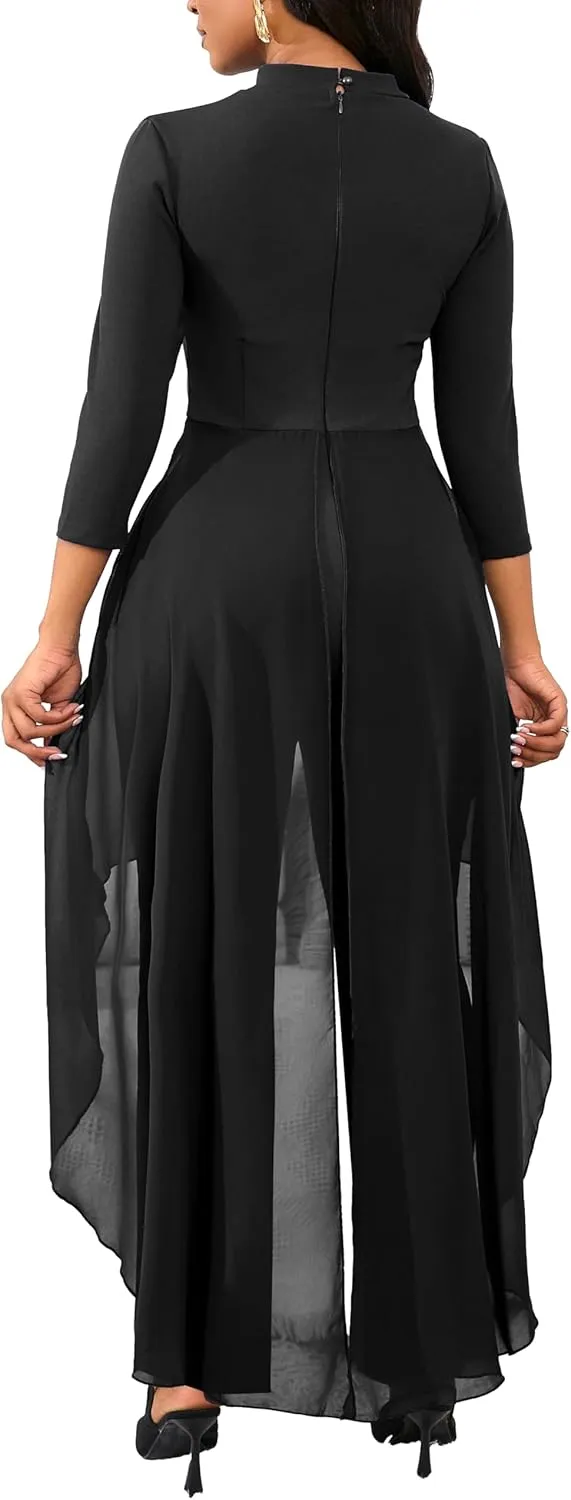 Jumpsuits for Women Dressy Hight Waist One Piece Casual Straight Long Pants Wide Leg Pants Elegant Jumpsuit Romper