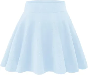 KEREDA Girls Casual Mini High Waist Stretchy Flared Pleated Skater Skirts 5-13 Years