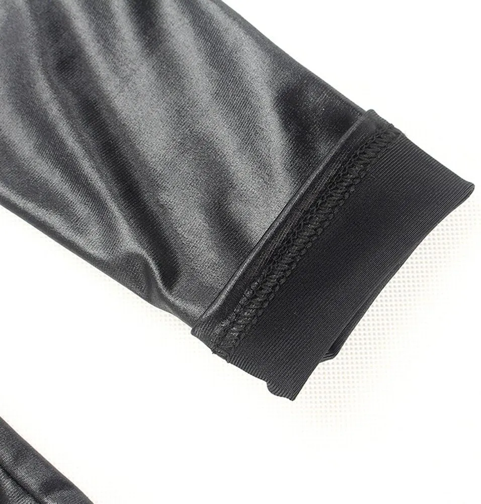 Kids Toddler Girls Faux Leather Pants Shiny Strech Leggings Tights
