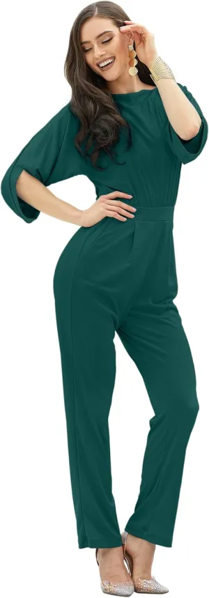 KOH KOH Womens Short Sleeve Sexy Semi Formal Cocktail One Piece Jumpsuit Romper