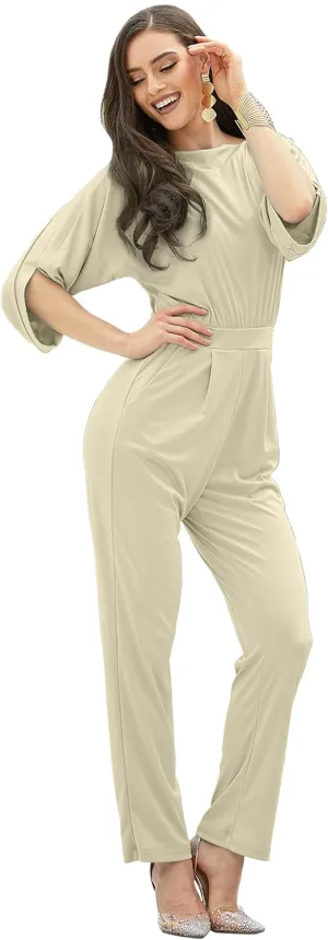 KOH KOH Womens Short Sleeve Sexy Semi Formal Cocktail One Piece Jumpsuit Romper