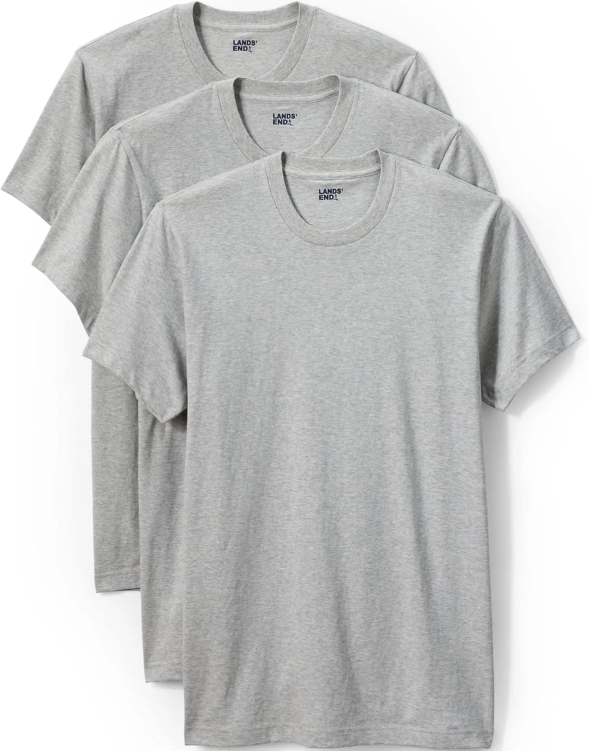 Lands' End Men's Crewneck Undershirt 3 Pack