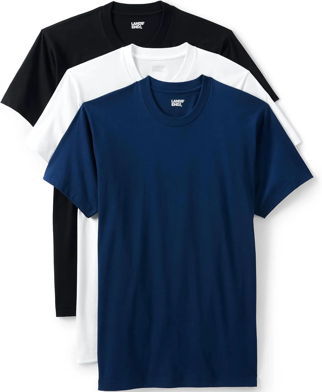 Lands' End Men's Crewneck Undershirt 3 Pack