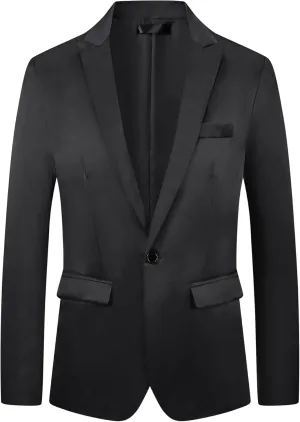 Lars Amadeus Formal Blazer for Men's One Button Peak Lapel Wedding Prom Sports Coat