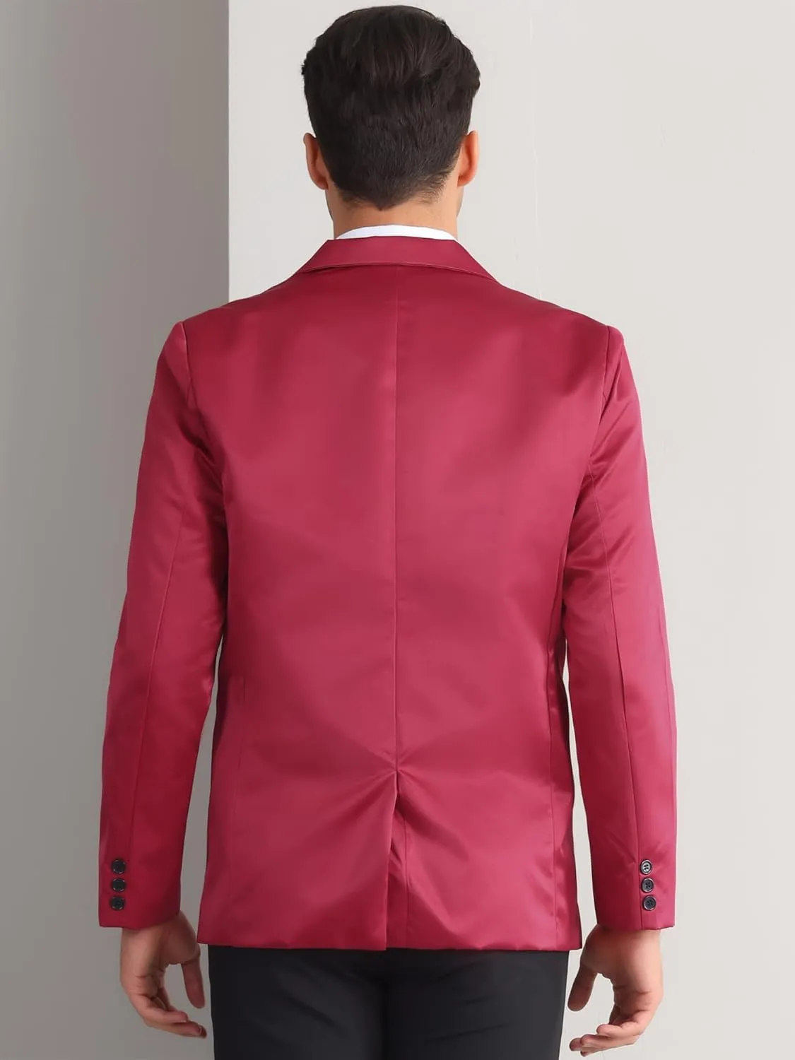 Lars Amadeus Formal Blazer for Men's One Button Peak Lapel Wedding Prom Sports Coat