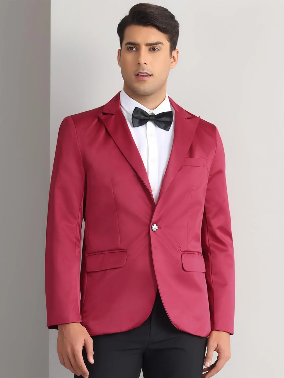 Lars Amadeus Formal Blazer for Men's One Button Peak Lapel Wedding Prom Sports Coat
