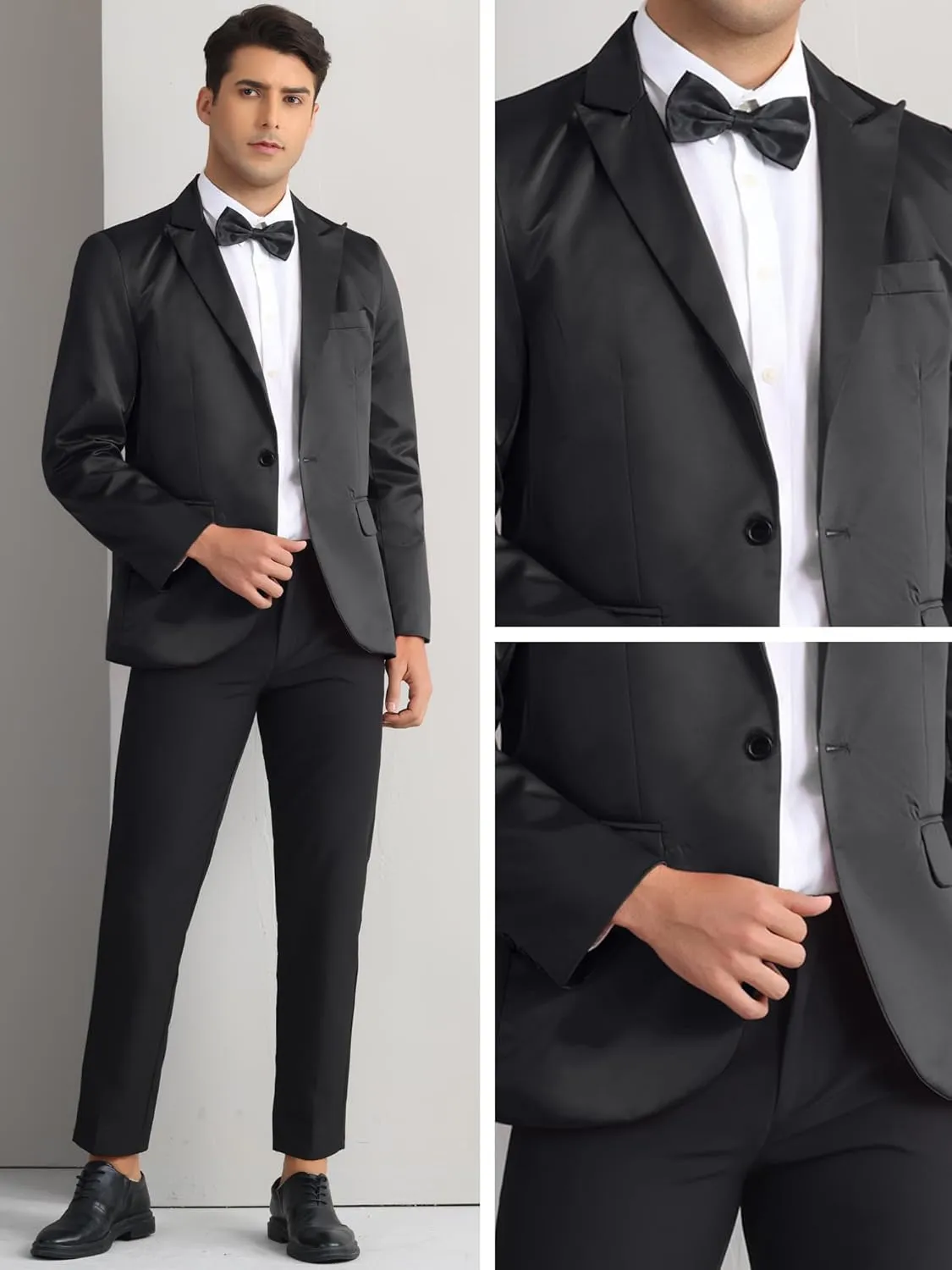 Lars Amadeus Formal Blazer for Men's One Button Peak Lapel Wedding Prom Sports Coat