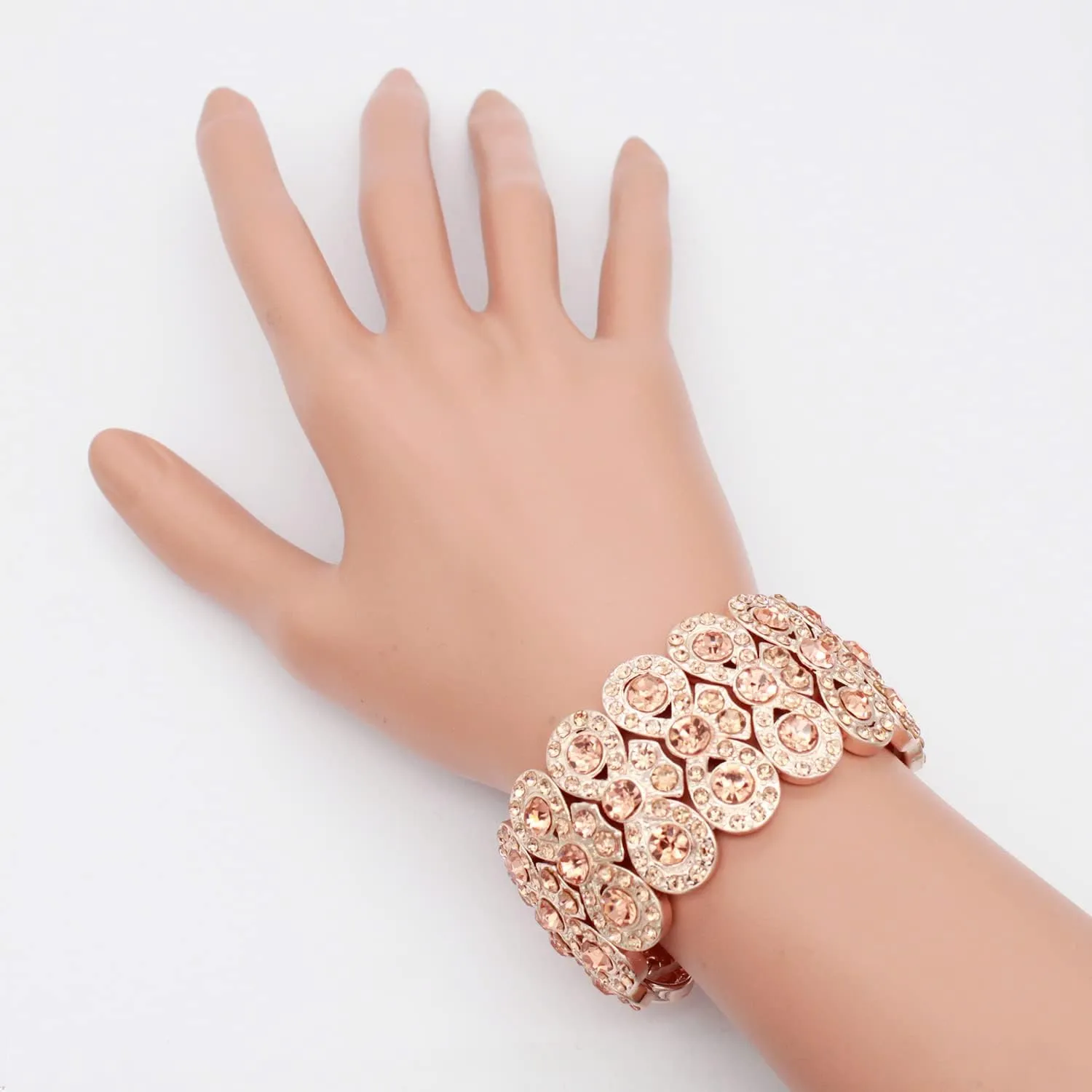 Lavencious Infinity Shape Rhinestone Stretch Bracelet Evening Party Jewelry 7