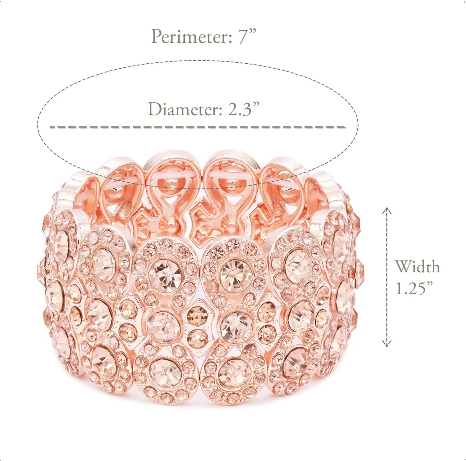 Lavencious Infinity Shape Rhinestone Stretch Bracelet Evening Party Jewelry 7