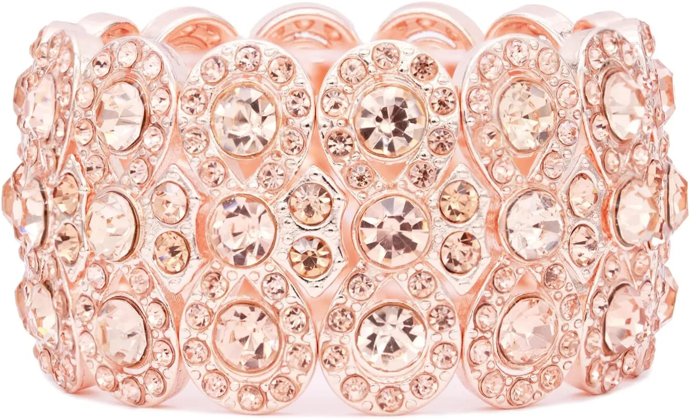 Lavencious Infinity Shape Rhinestone Stretch Bracelet Evening Party Jewelry 7