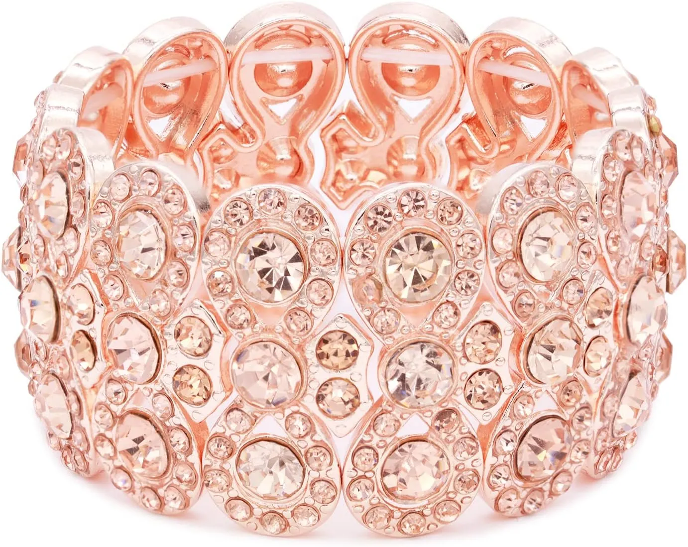 Lavencious Infinity Shape Rhinestone Stretch Bracelet Evening Party Jewelry 7