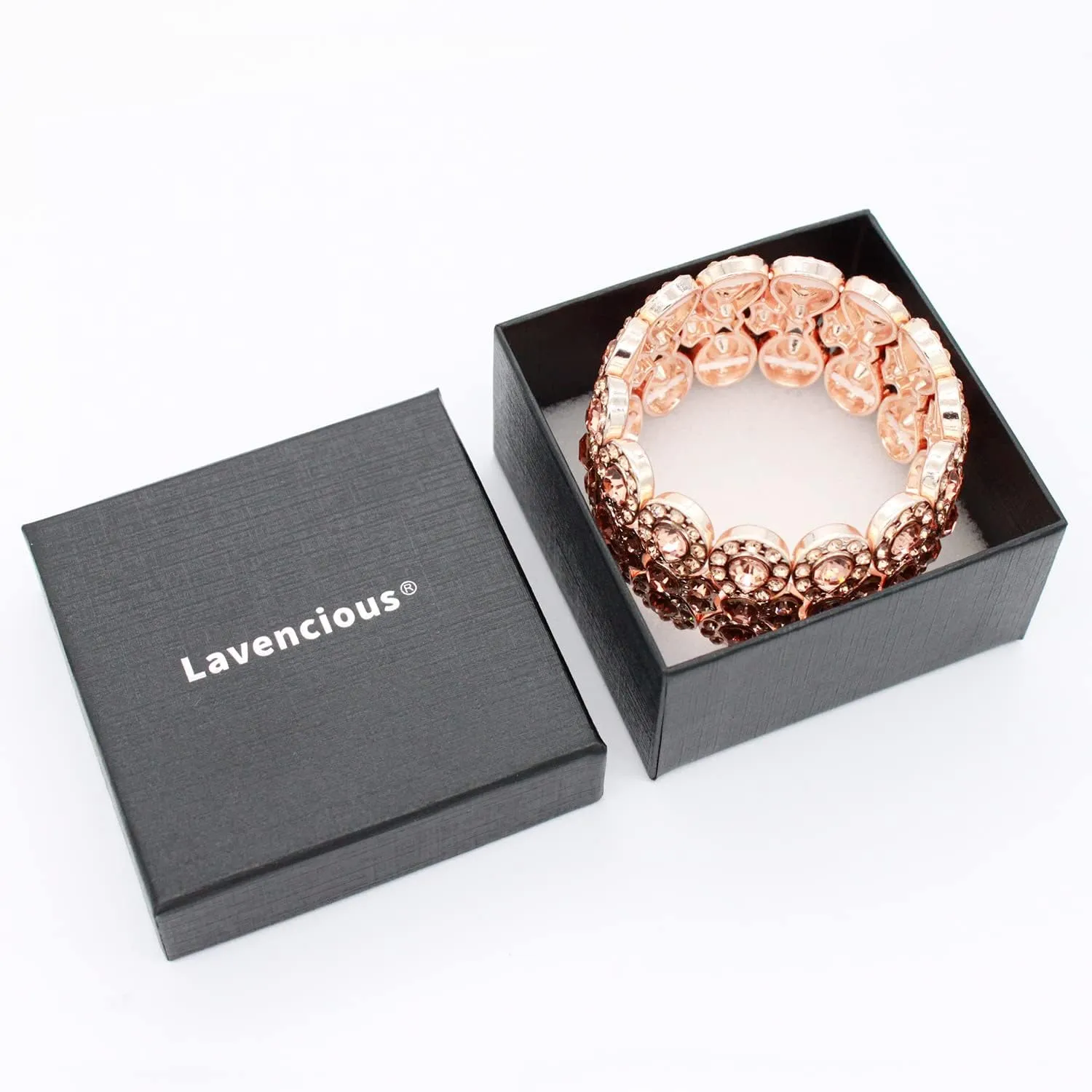 Lavencious Infinity Shape Rhinestone Stretch Bracelet Evening Party Jewelry 7