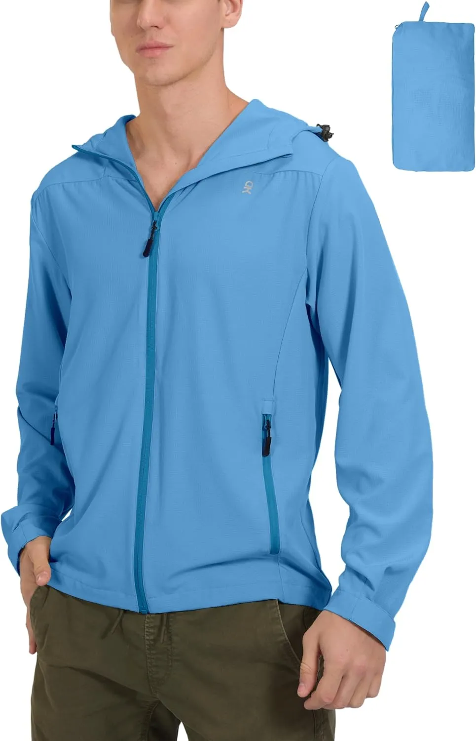 Little Donkey Andy Men's UPF 50  Sun Protection Jackets Stretch Breathable Hoodie Summer Shirts for Hiking