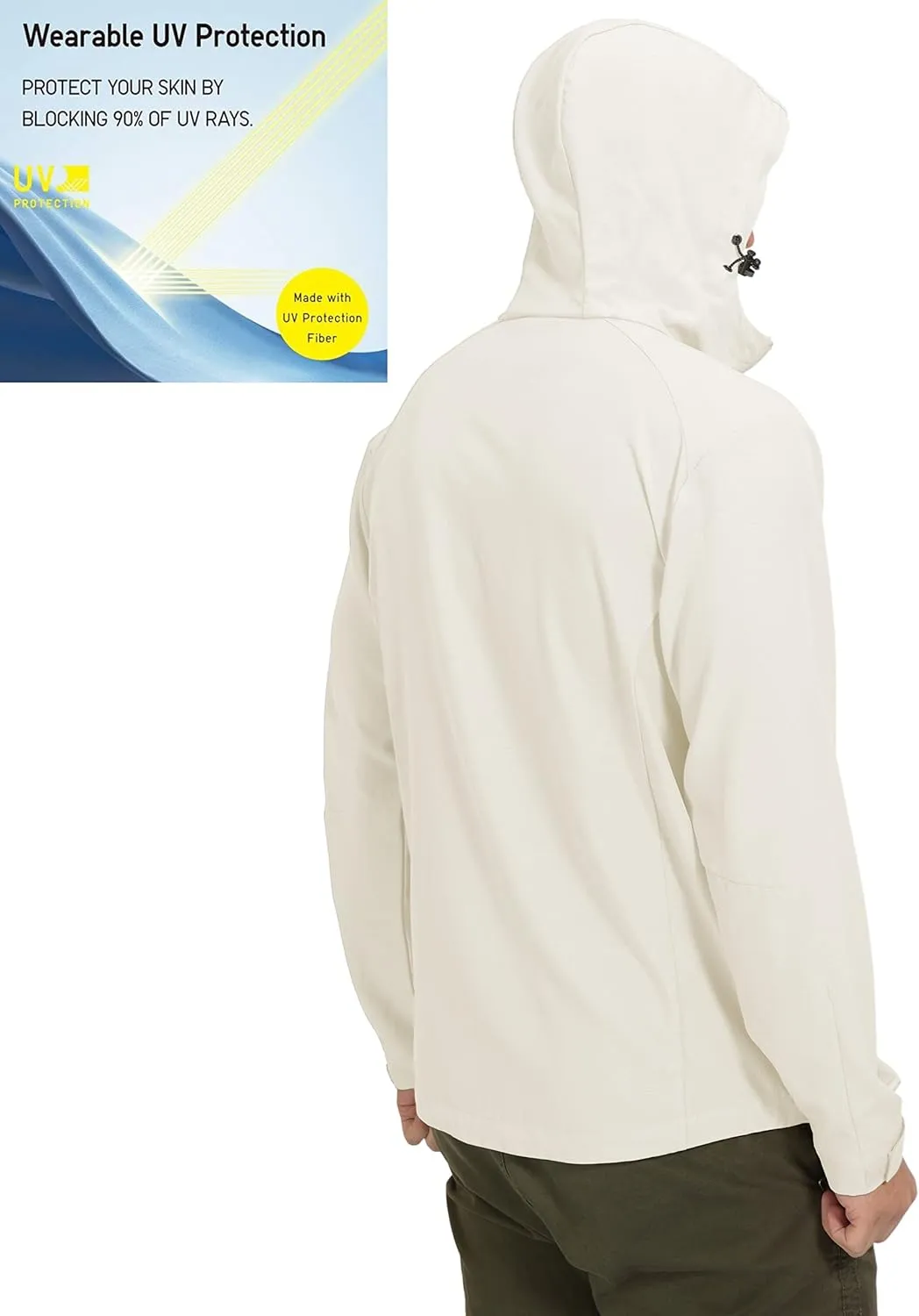 Little Donkey Andy Men's UPF 50  Sun Protection Jackets Stretch Breathable Hoodie Summer Shirts for Hiking