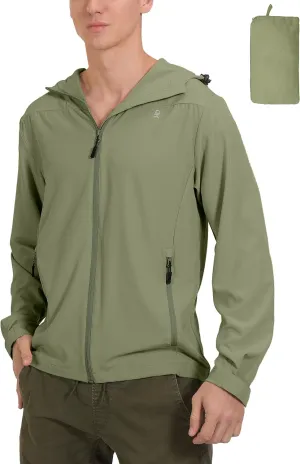Little Donkey Andy Men's UPF 50  Sun Protection Jackets Stretch Breathable Hoodie Summer Shirts for Hiking