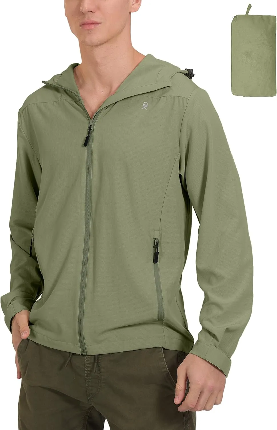 Little Donkey Andy Men's UPF 50  Sun Protection Jackets Stretch Breathable Hoodie Summer Shirts for Hiking