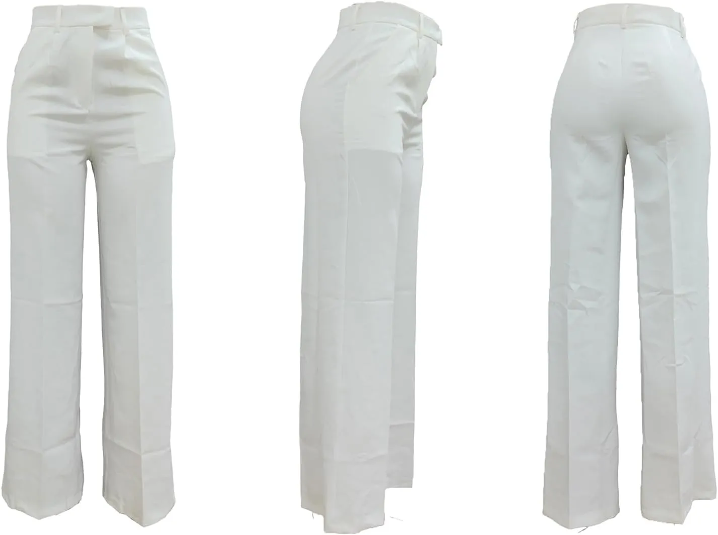 LKOUS Casual Wide Leg Dress Pants Women,High Waisted Work Pant Straight Leg Trousers with Pockets
