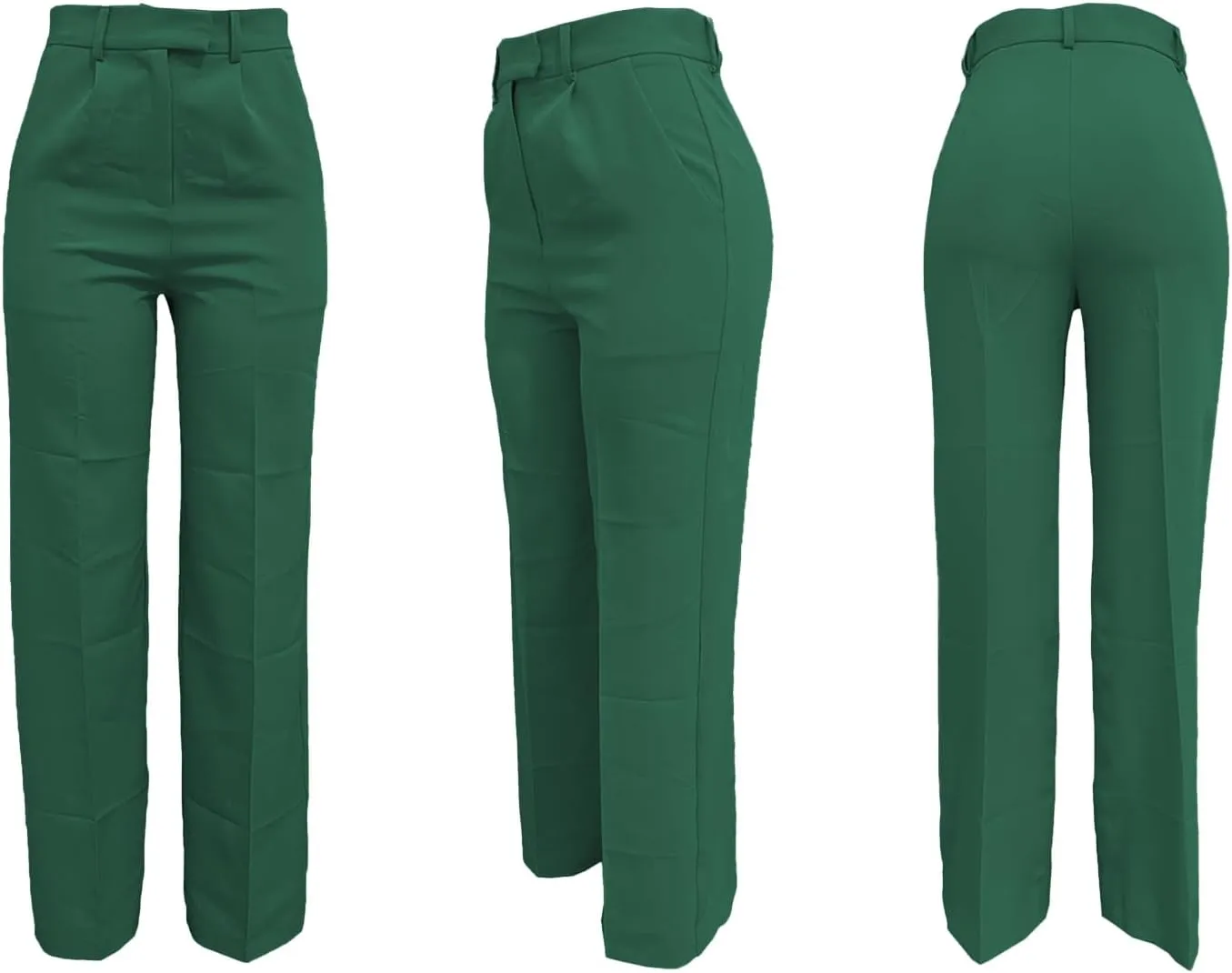 LKOUS Casual Wide Leg Dress Pants Women,High Waisted Work Pant Straight Leg Trousers with Pockets