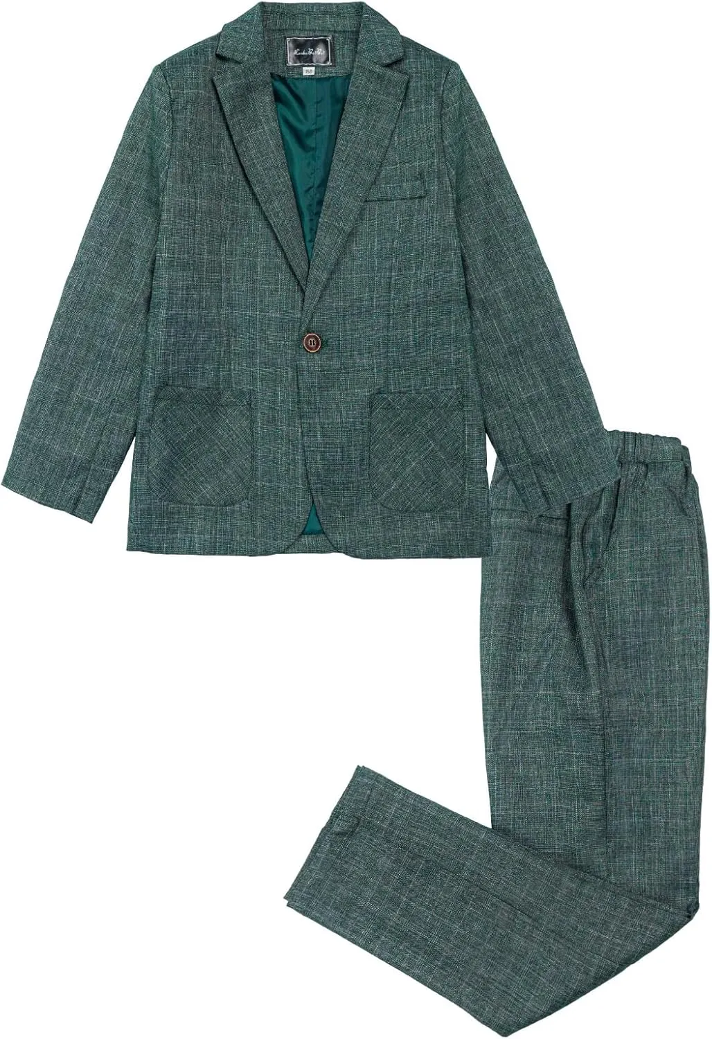 LOLANTA Kids Boys Plaid Suit Fashion Blazer Pants Set 2 Piece Formal Wear Outfit for Wedding