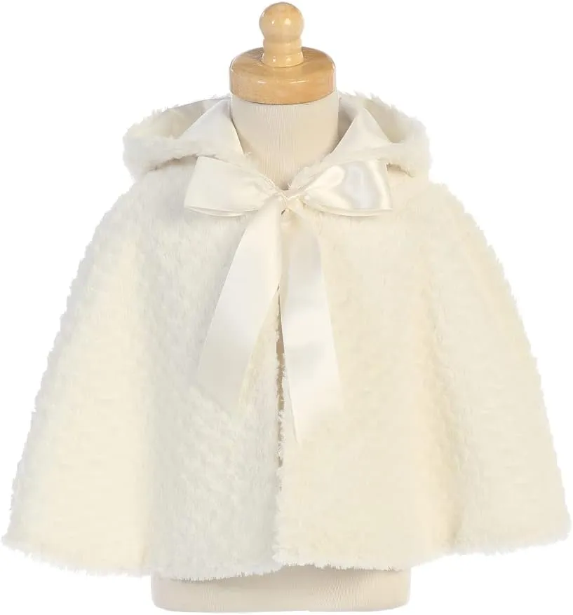 Made in USA - White Cardigan for Girls - Faux Fur Sweaters for Girls - Dress Bolero for Toddler - Baby Kids Shrug