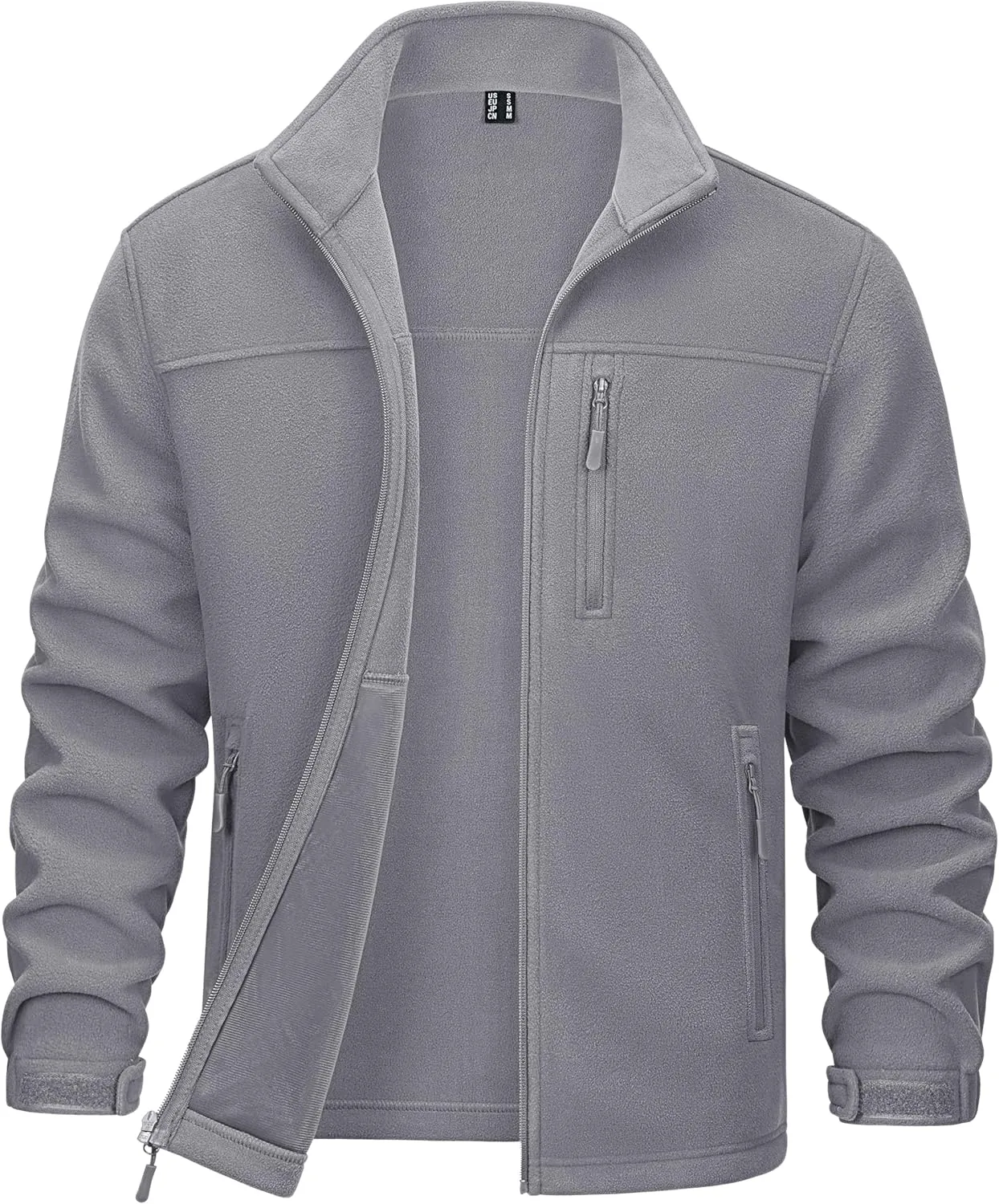 MAGCOMSEN Men's Winter Zip Up Polar Fleece Jacket Athletic Tactical Hiking Outdoor Jackets with 3 Pockets
