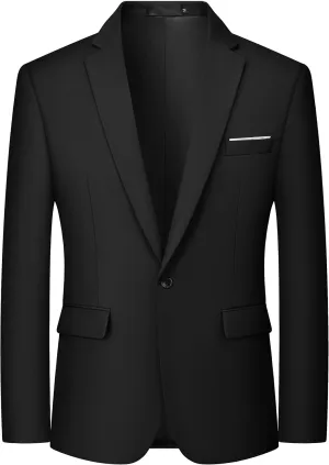 MAGE MALE Men's One Button Blazer Casual Solid Color Suit Jacket Slim Fit Lightweight Sport Coats Blazers