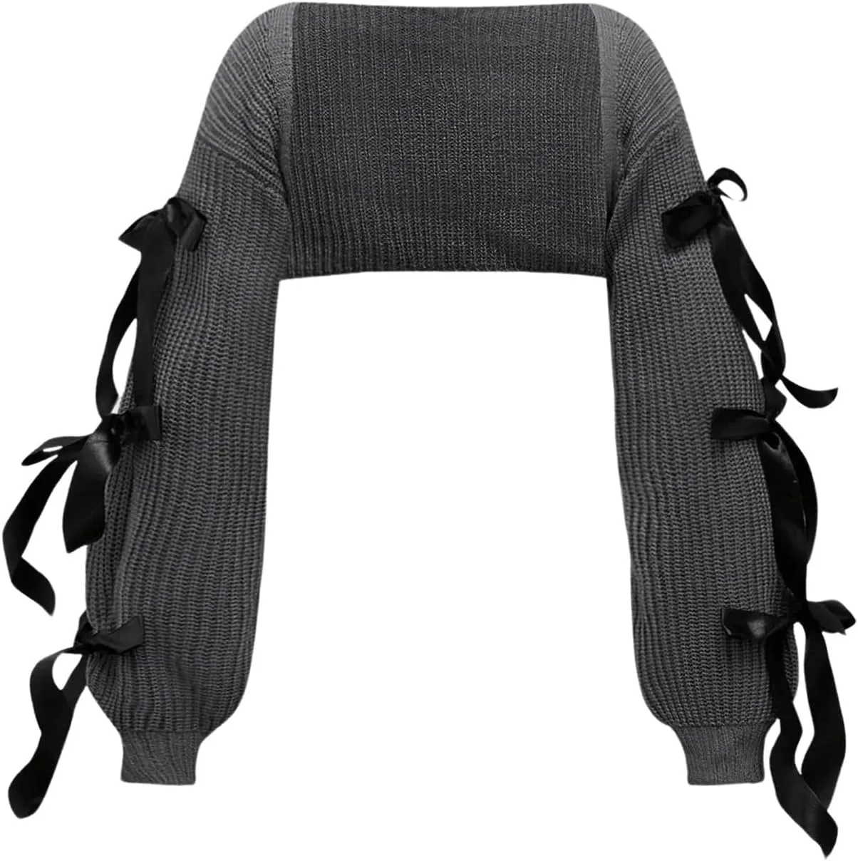 MakeMeChic Women's Plus Size Bolero Shrug Long Sleeve Open Front Bow Knot Cropped Shrug Sweaters Cardigans