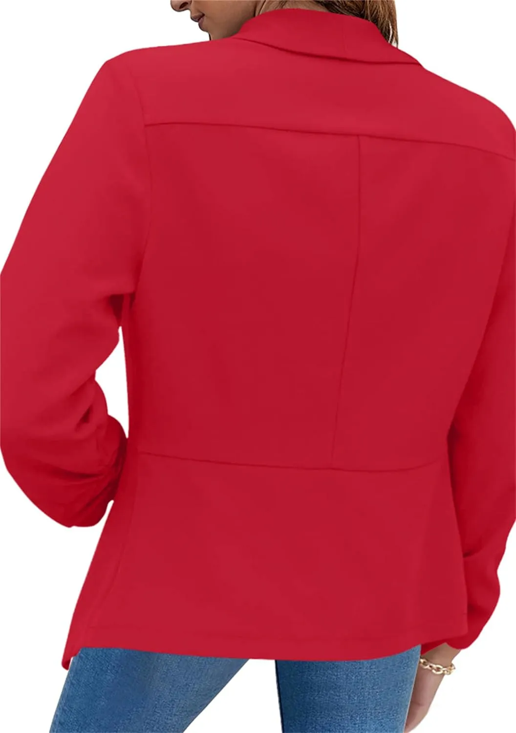 MAYRAIN Womens Summer Lapel Collar Cardigan Jacket Long Sleeve Office Formal Fit Blazers Casual Stretch Outfits Suit