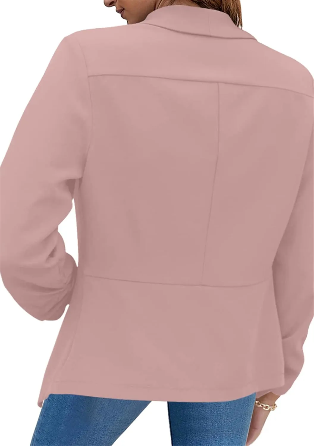 MAYRAIN Womens Summer Lapel Collar Cardigan Jacket Long Sleeve Office Formal Fit Blazers Casual Stretch Outfits Suit