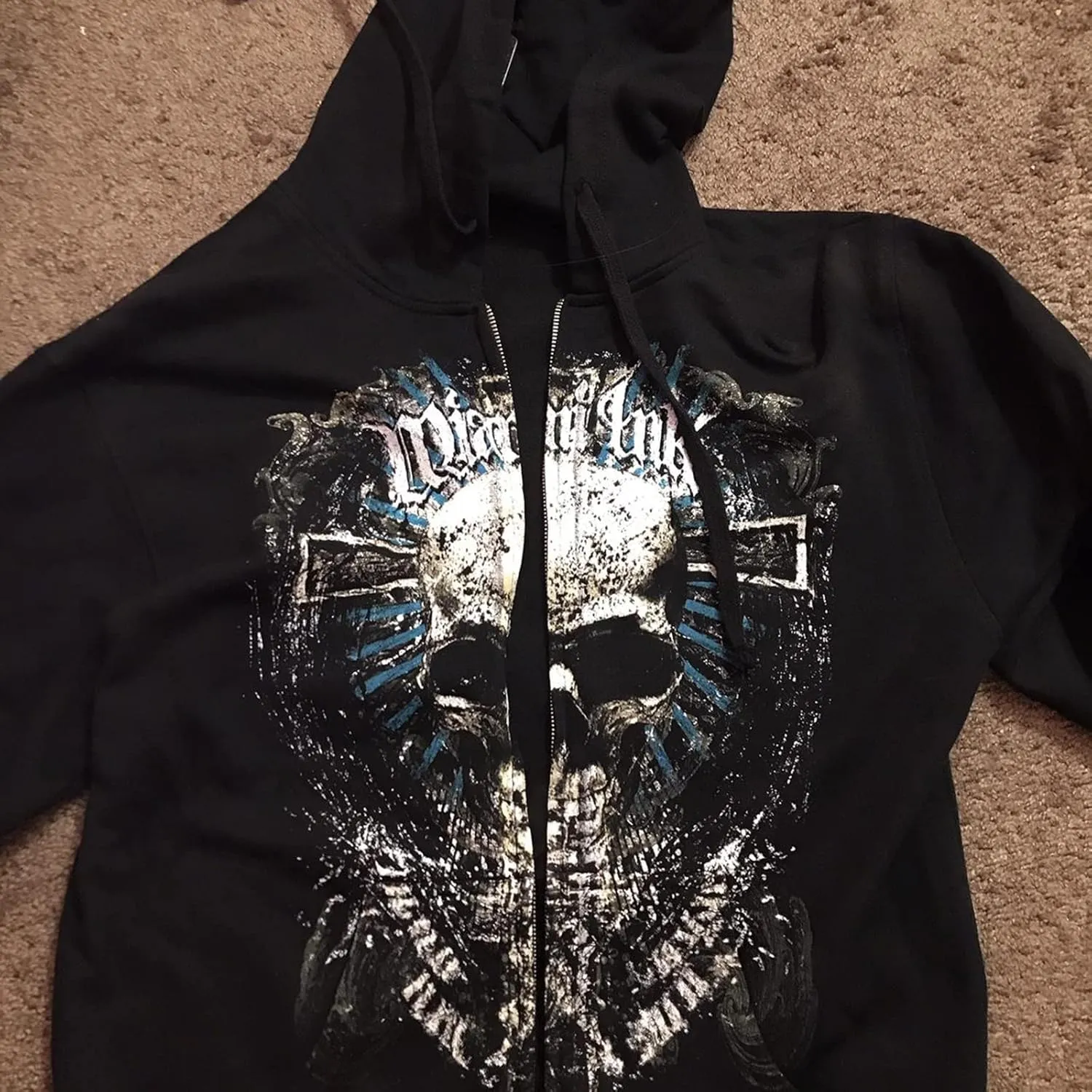 Meiweileya Y2k Womens Zip Up Fairy Grunge Oversized Hoodies Long Sleeve Aesthetic Skeleton Graphic Streetwear Jackets