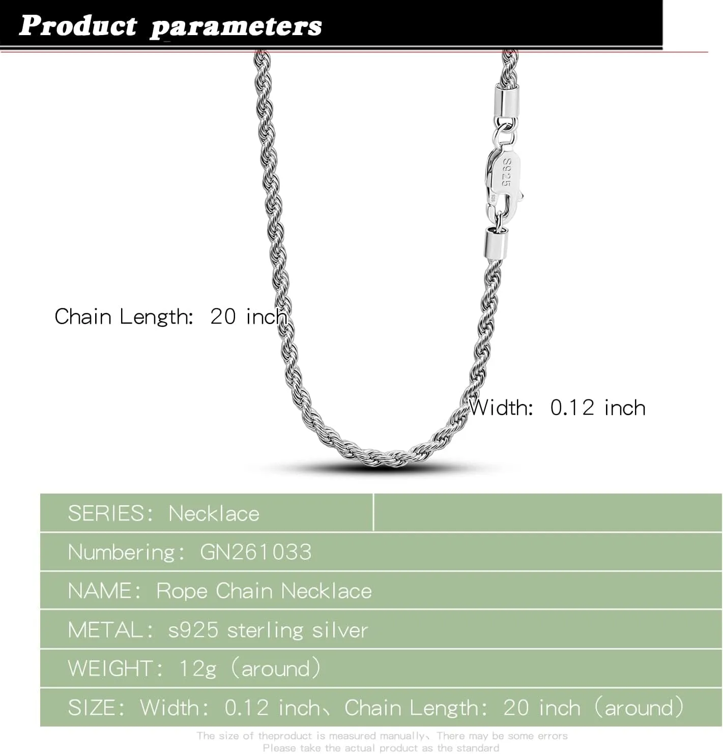 Men 925 Sterling Silver 3mm Twist Rope Chain Necklace Women Diamond Cut Clasp Rope Box Chain 16 "17" 18 "19" 20 "22" 24 "26" 28 "30" Chocker Jewelry Gifts